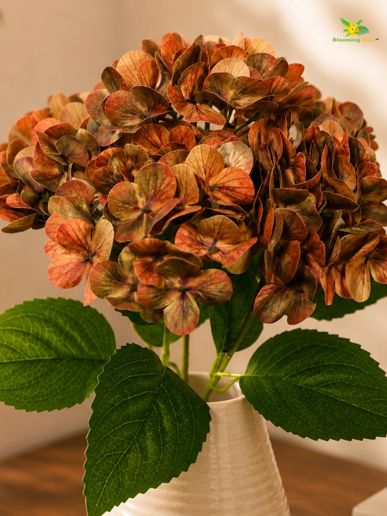Artificial Hydrangea Flower Bunch | Dark Brown | 42 cm