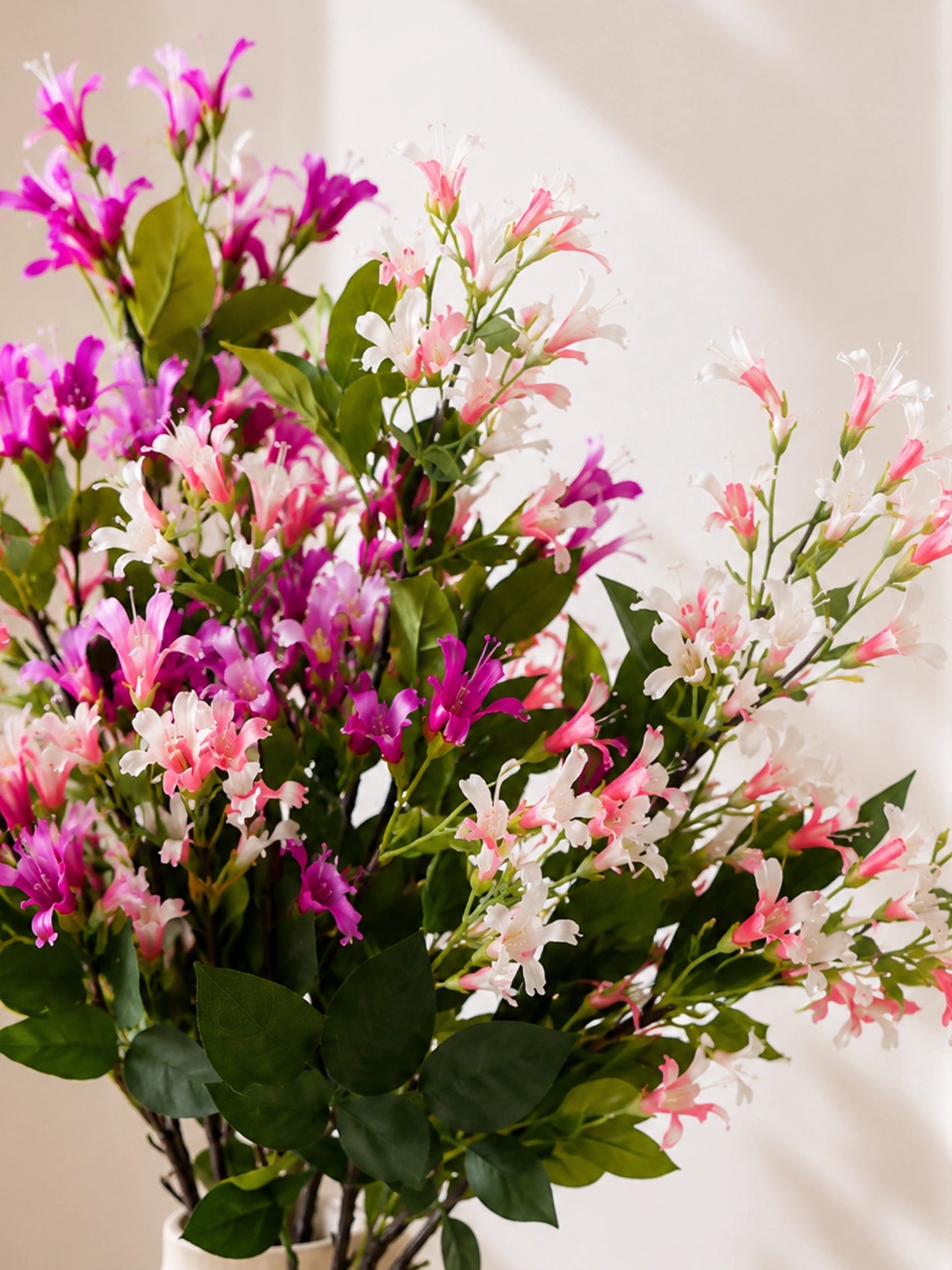 Japanese Honeysuckle Flower Bunch | Light Pink, White and Purple | 90 cm