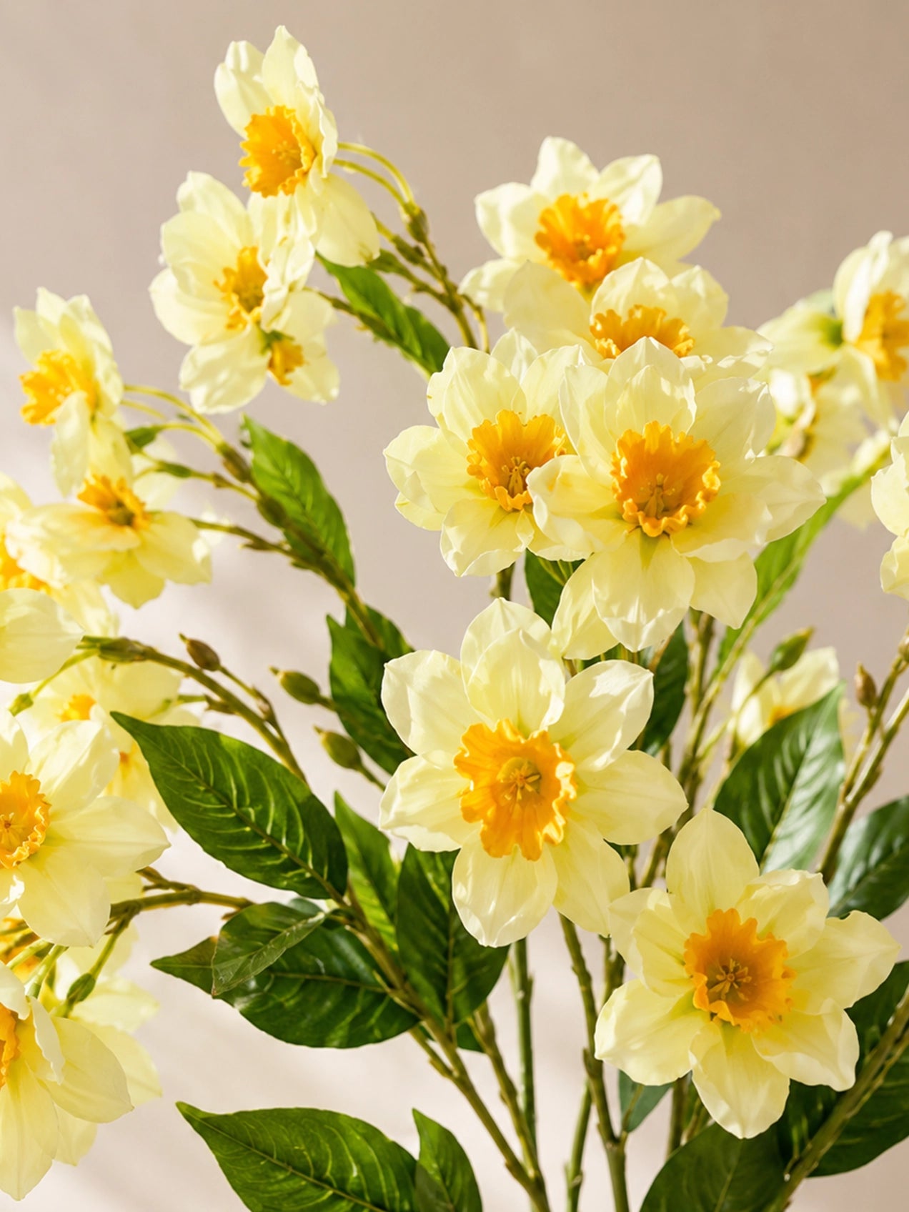 Artificial Daffodil Flower Stick | Light Yellow | 88 cm