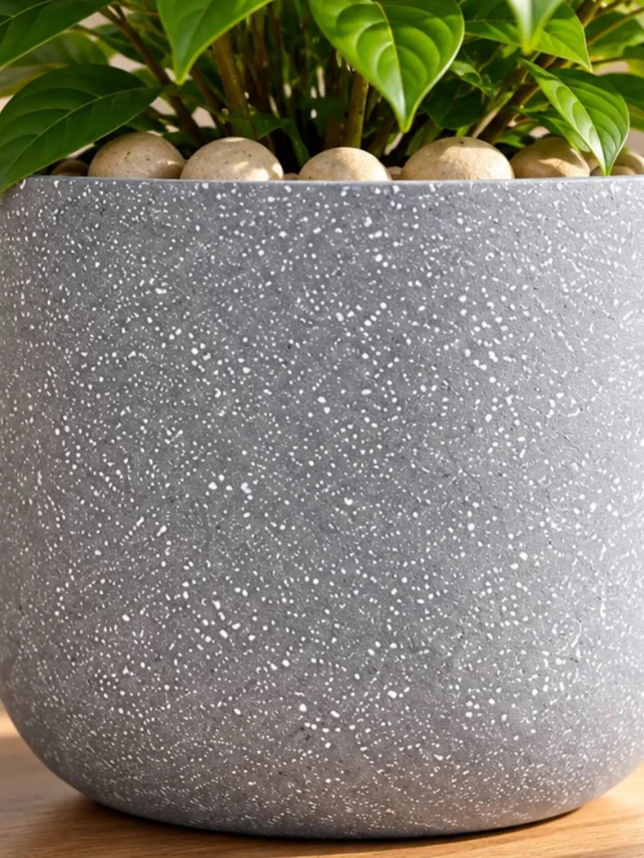 Round Base Fiber Pot | Grey | 10 cm