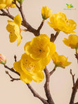 Small Plum Blossom Flower Stick | Yellow | 35 cm | Set of 2