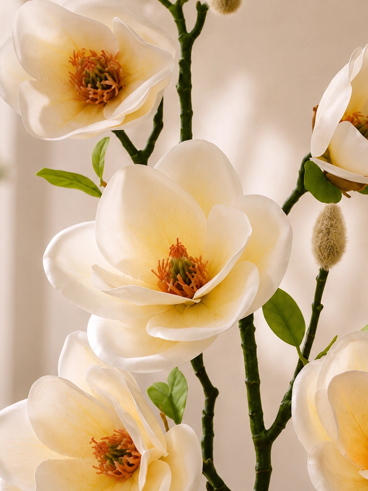 Magnolia Flower Stick | White | 72 cm | Set of 2