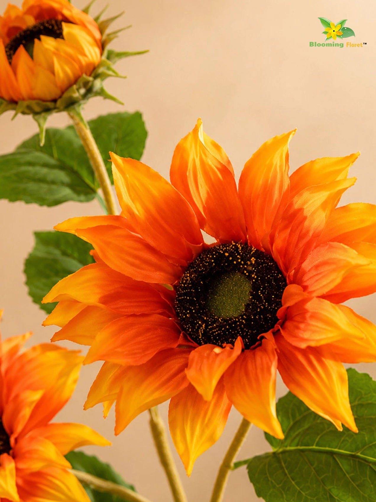 Artificial Sunflower Stick | Orange | 78 cm