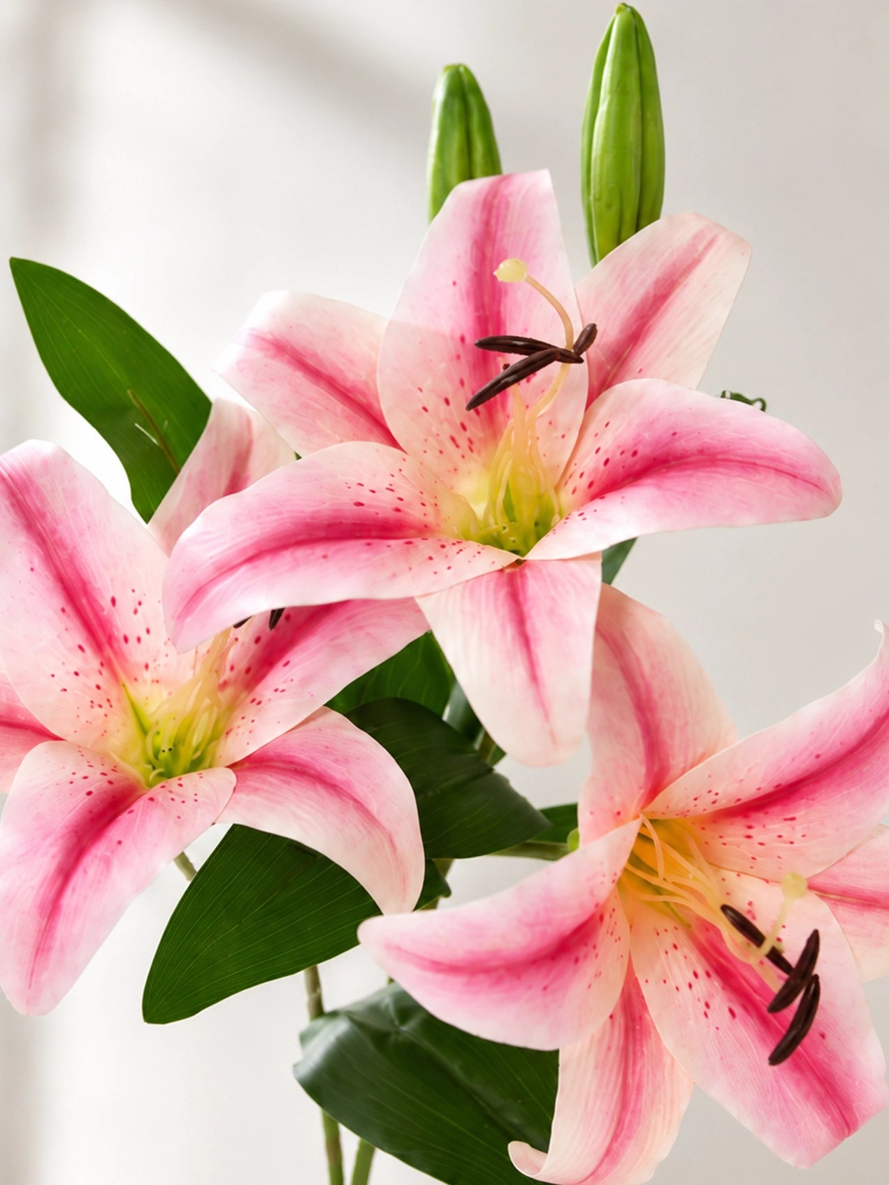 Artificial Lily Flower Stick | Pink | 78 cm | Set of 2