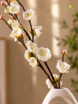 Artificial Plum Blossom Flower Stick | White | 60 cm | Set of 2