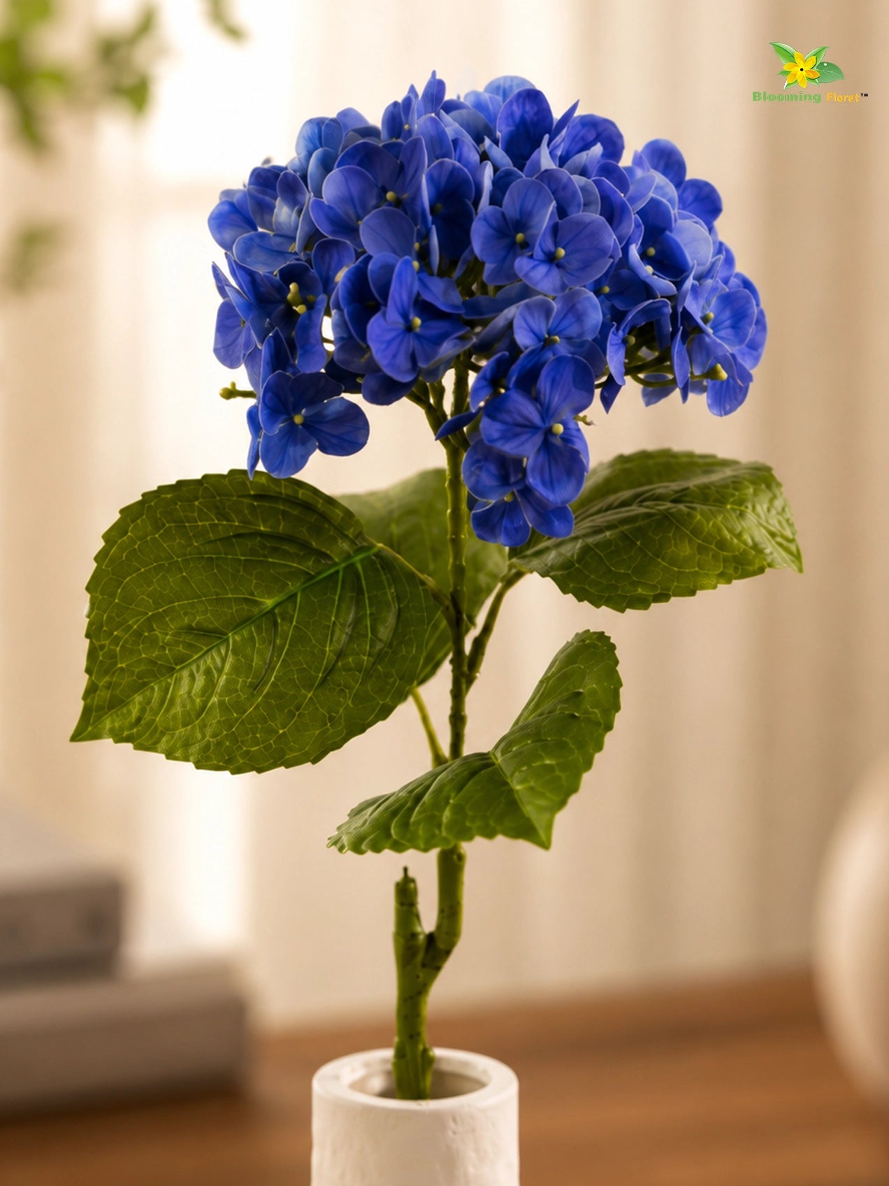 Hydrangea Flower Stick | Dark Blue | 63 cm