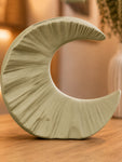 Half-Moon Ceramic Vase | Green | 18 cm