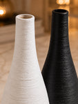 Spiral Ceramic Vase | Black & White | 20 cm
