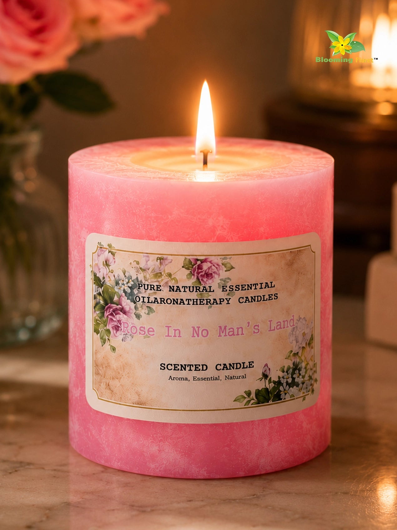 Rose Men's Scented Pillar Candle | 8 cm | Set of 4