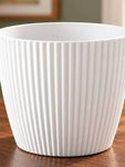 Elegant Ribbed Melamine Pot | White | 16 cm | Set of 3