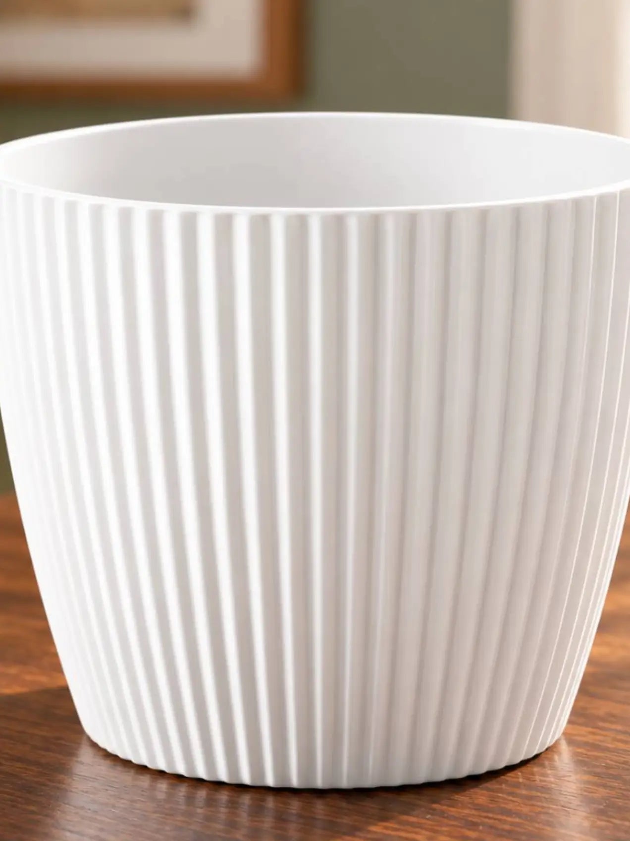 Elegant Ribbed Melamine Pot | White | 16 cm | Set of 3