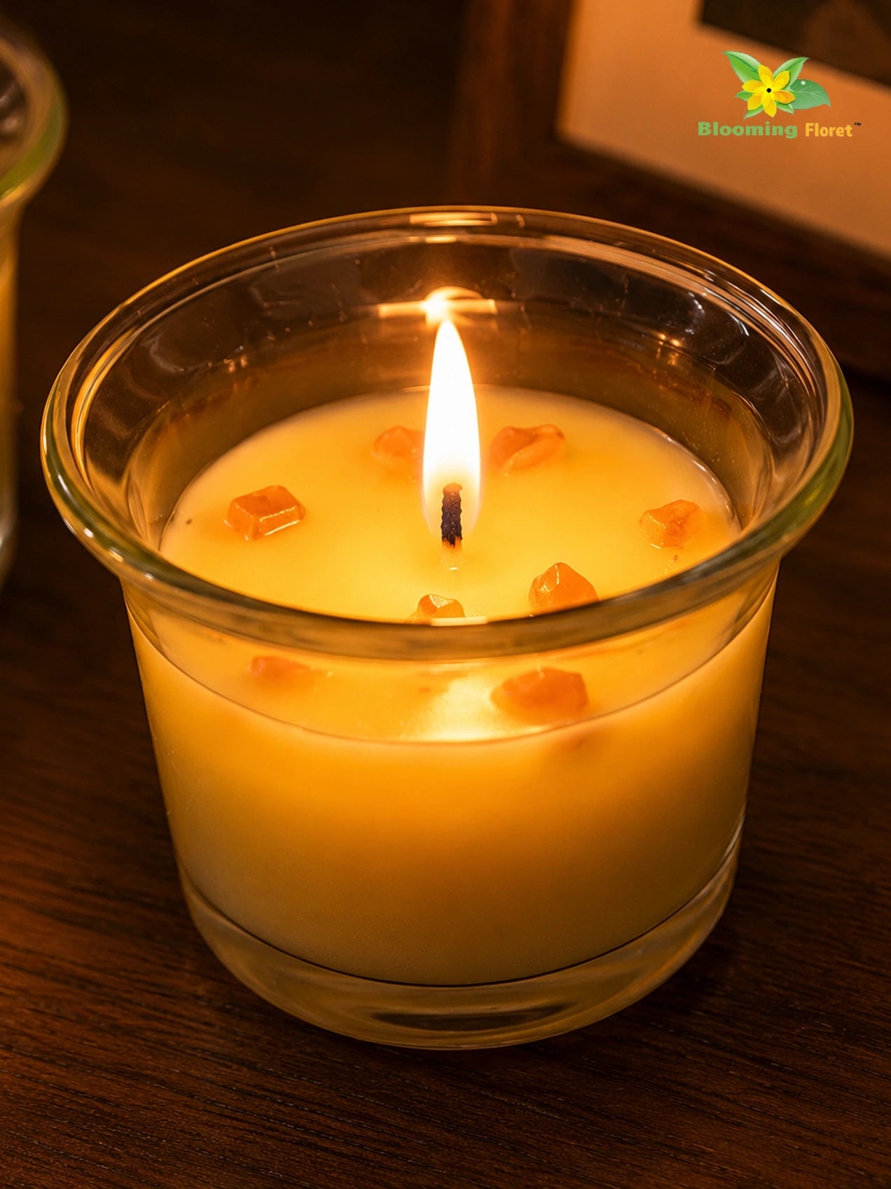 Glass Candle | Rose | 5 cm | Set of 3, 6 Pcs