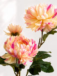 Luxe Artificial Peony Flower Stick | Off-White-Pink-Purple | 88 cm