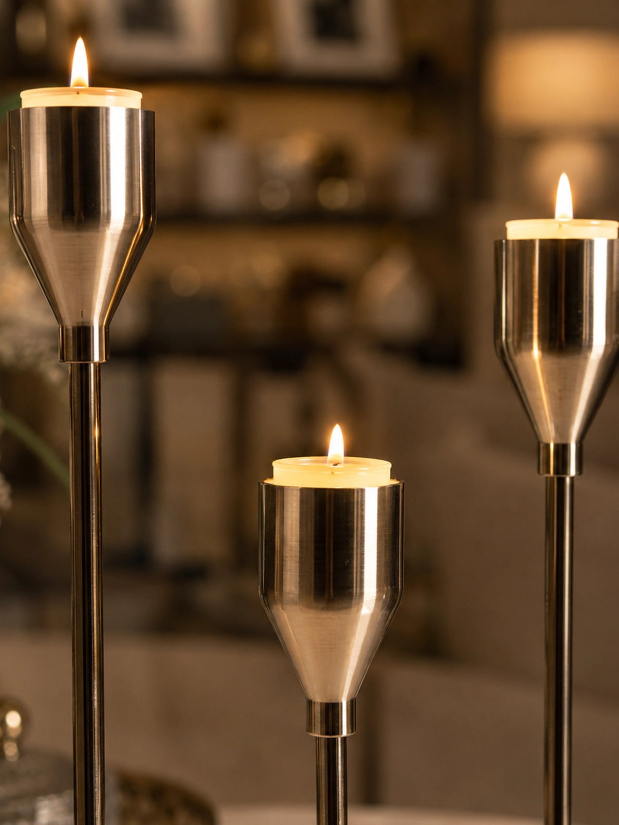 Gold Candle Holder | Set of 3