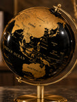 Golden & Black Globe | Plain Golden Stand | 19 cm