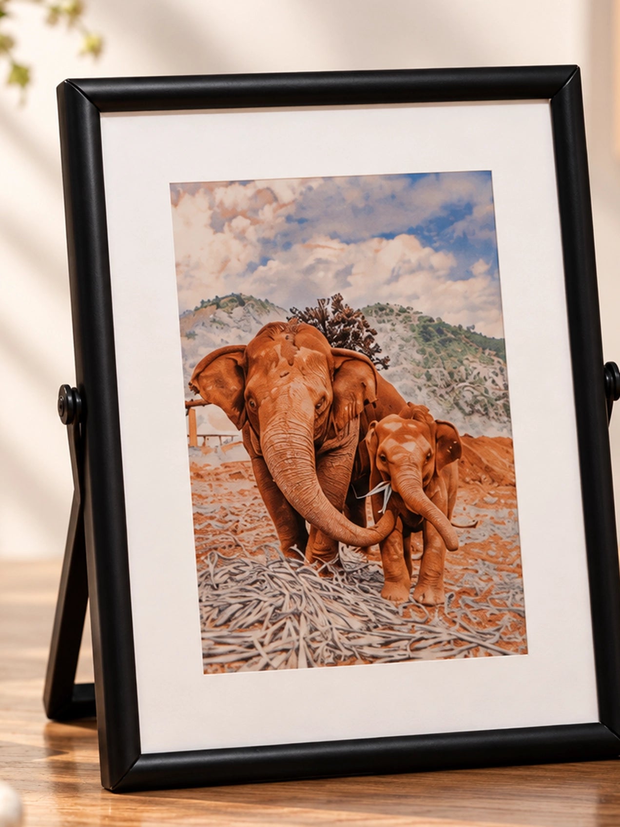 Elephant Metal Photo Frame | 18 cm
