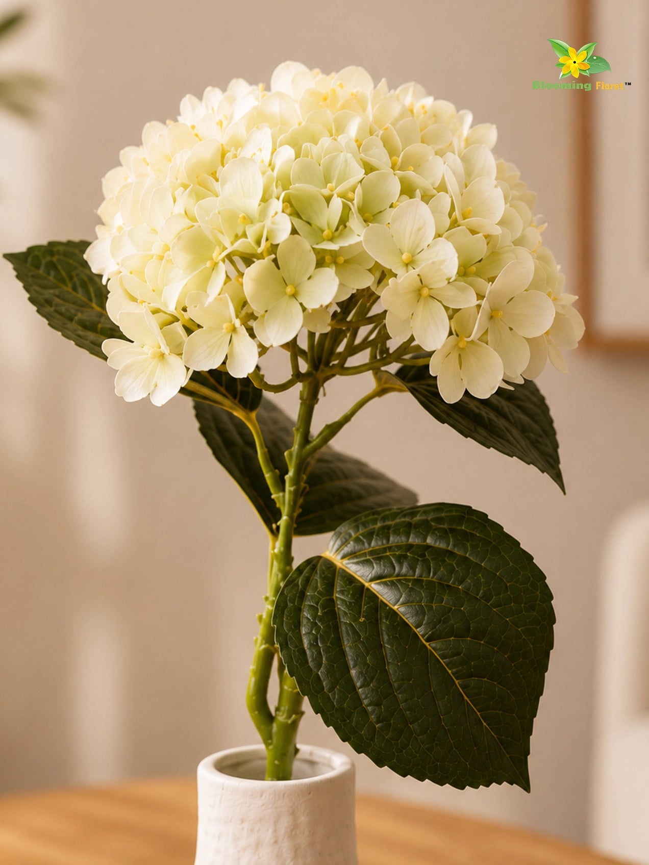 Hydrangea Flower Stick | White | 63 cm