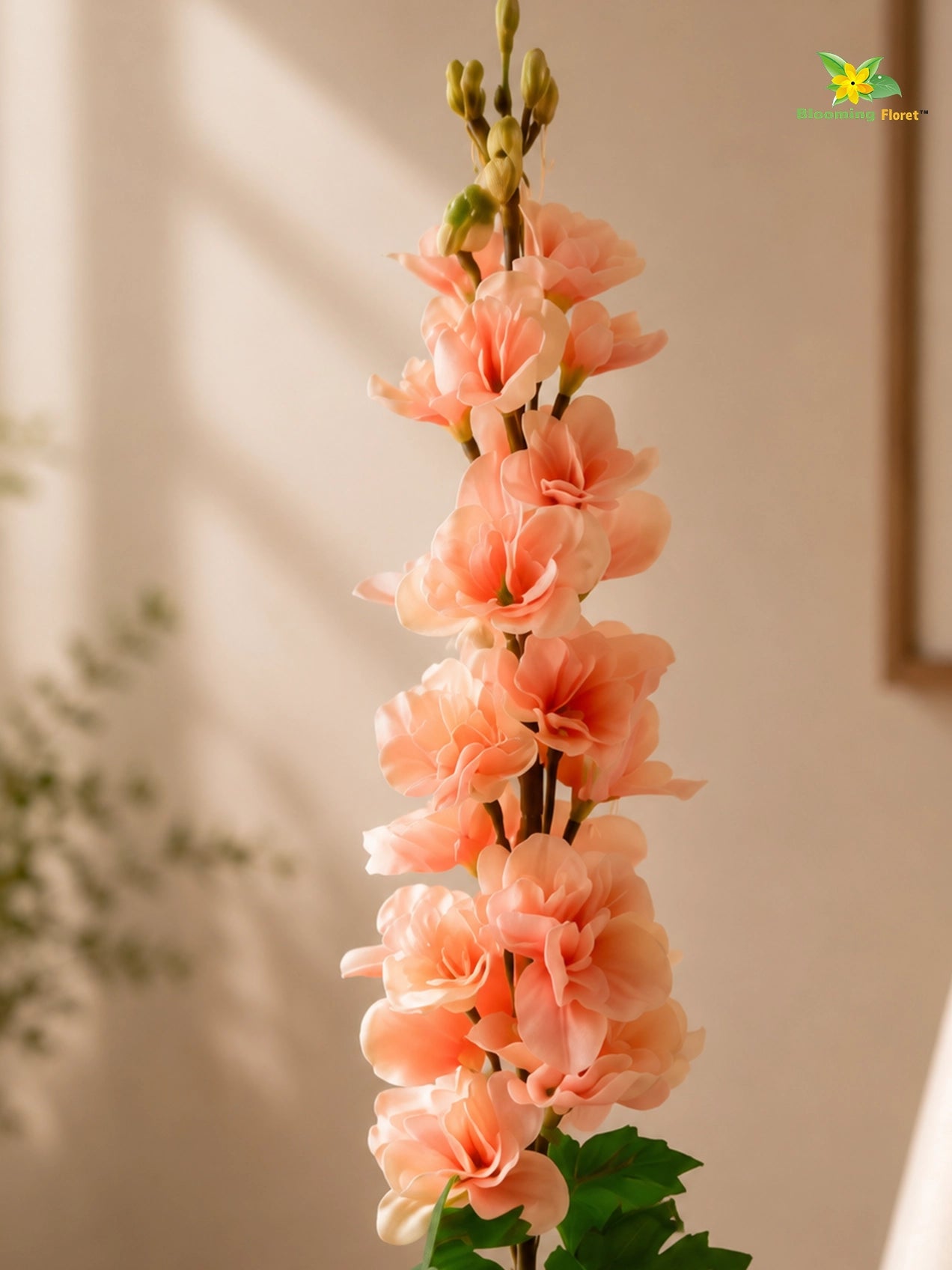 Delphinium Flower Stick | Peach | 88 cm