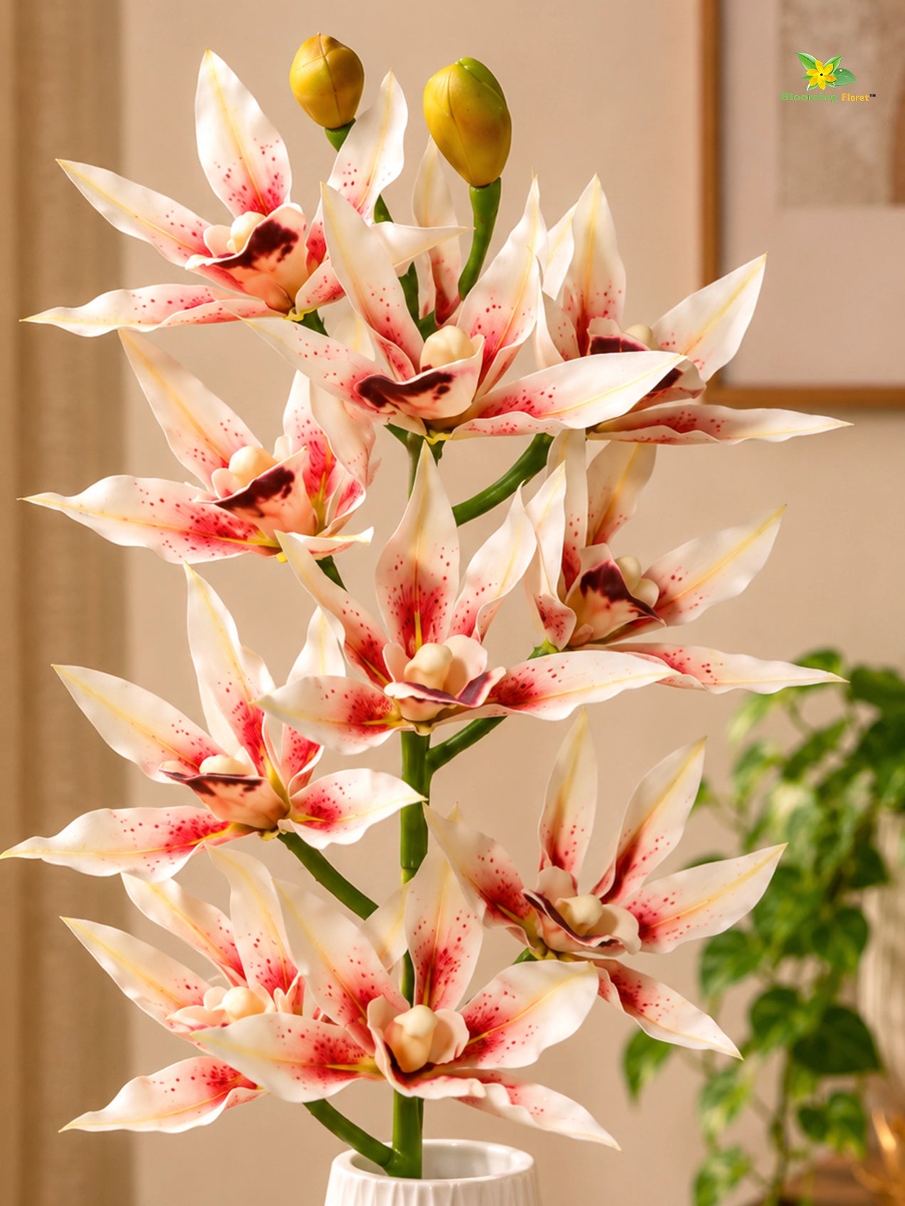 Orchid Flower Stick | White and Pink | 73 cm