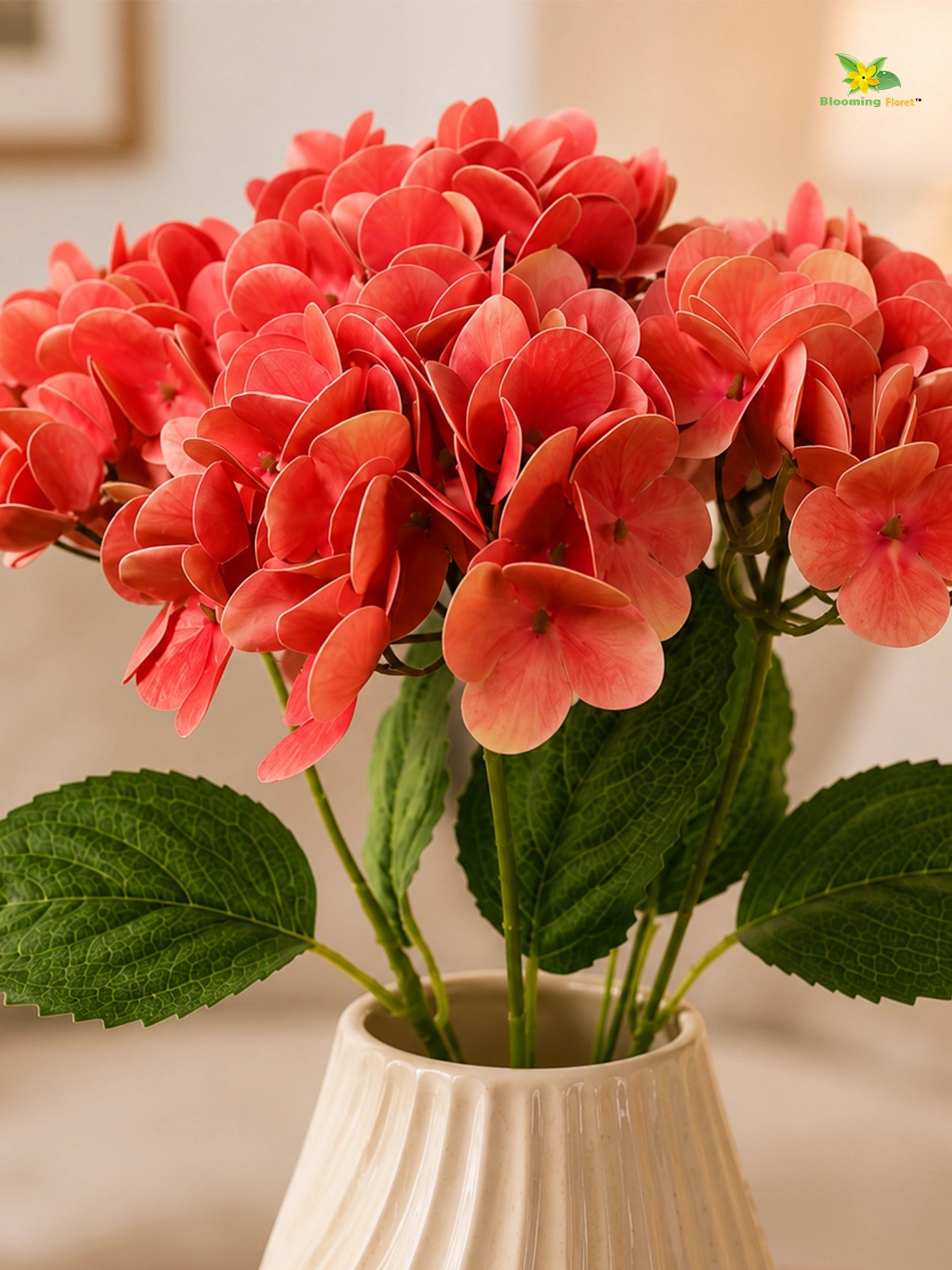 Artificial Hydrangea Flower Bunch | Pink | 42 cm