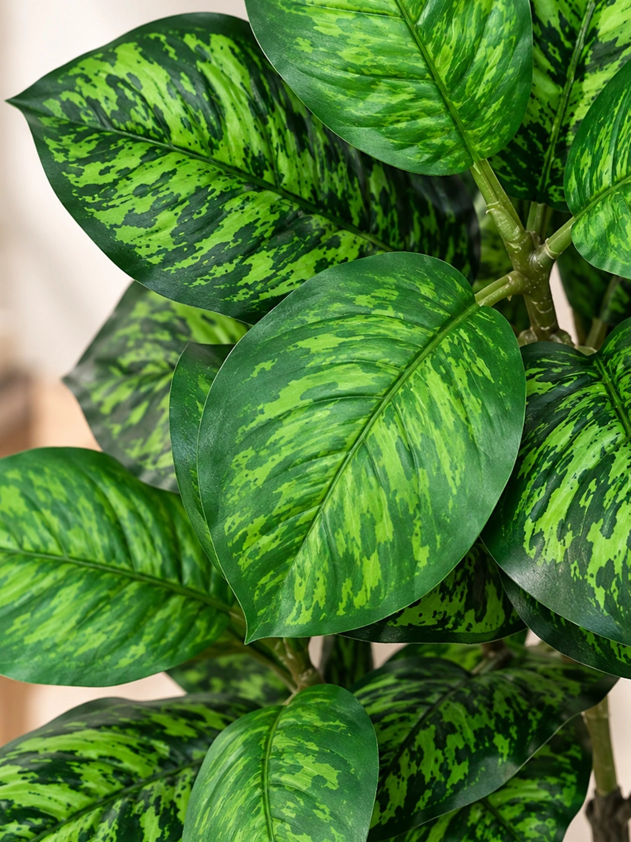 Artificial Dieffenbachia Seguine Plant | 90 cm | 33 Leaves | With Basic Pot
