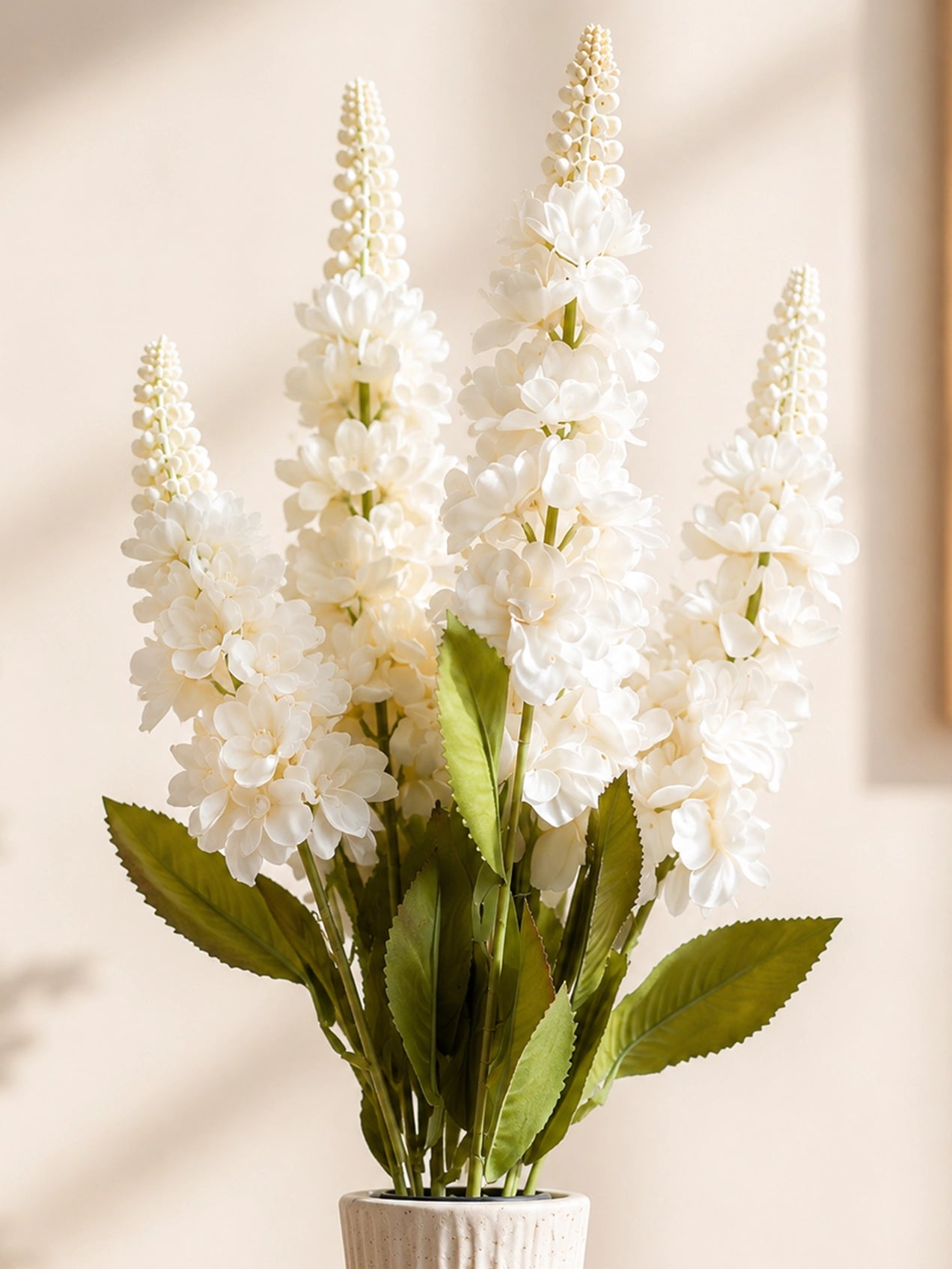 Artificial Snapdragon Flower Bunch | Off White | 59 cm