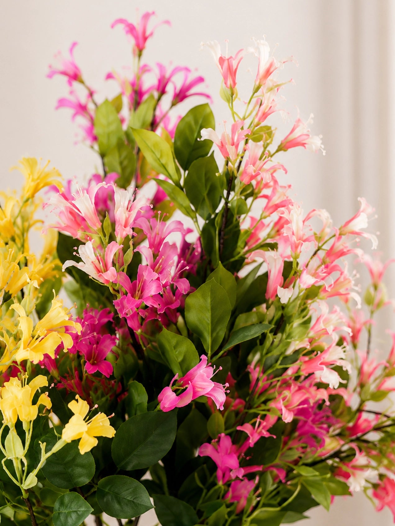 Japanese Honeysuckle Flower Bunch | Light Pink, Yellow and Dark Pink | 90 cm