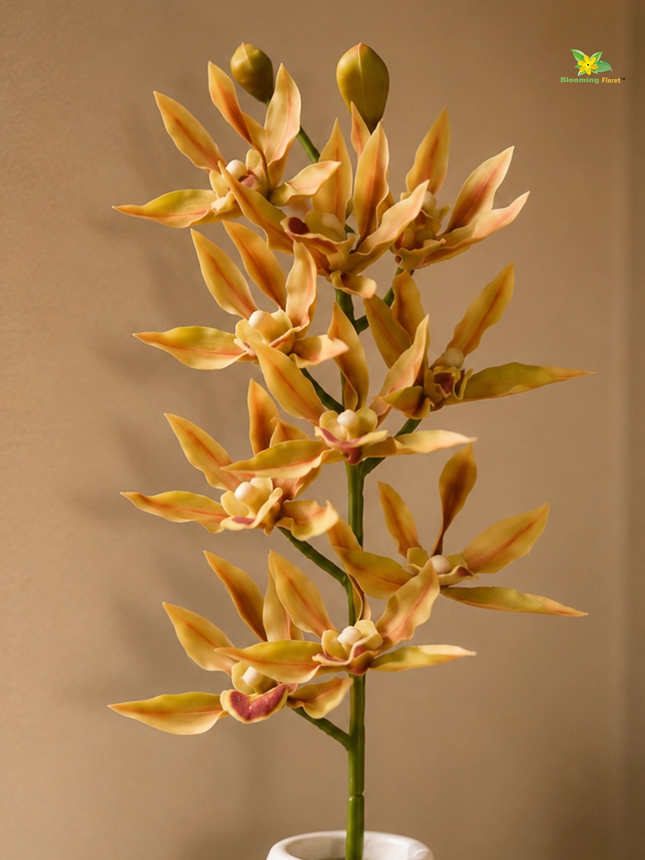 Orchid Flower Stick | Yellow & Red | 73 cm