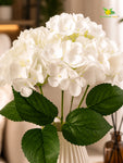 Artificial Hydrangea Flower Bunch | White | 42 cm