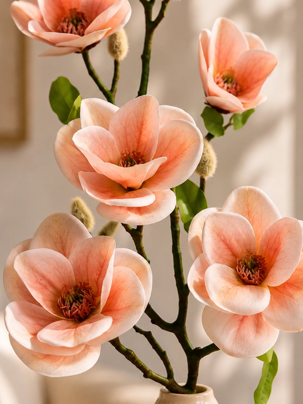 Magnolia Flower Stick | Peach | 72 cm | Set of 2