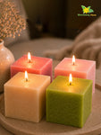 Scented Square Candle Expressions | MIX | 8 cm | Set of 4