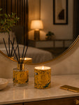 Reed Diffuser & Candle Set with Yellow Magnolia Ikebana