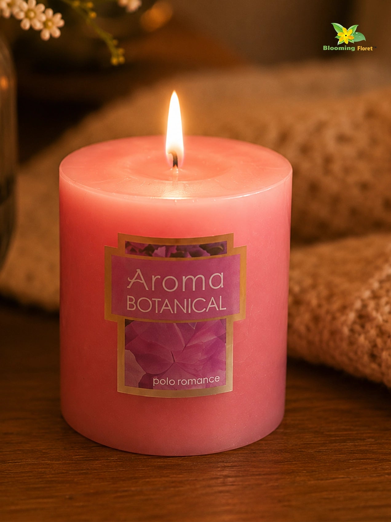 Rose Scented Pillar Candles | 5 cm | Set of 2, 6 Pcs