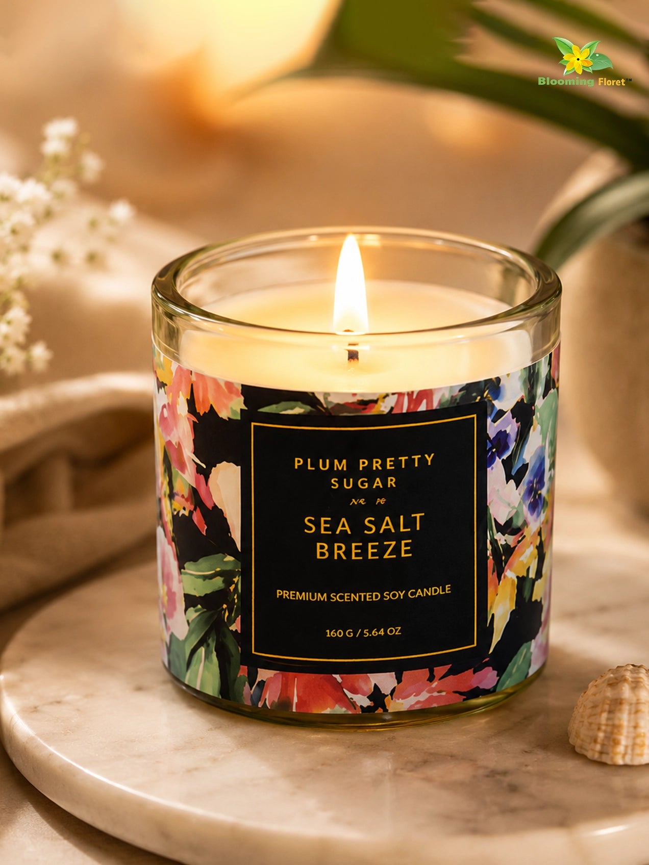 Scented Candle Glass Jar | Sea Salt | 6 cm | Set of 2