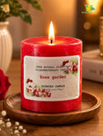 Rose Garden Scented Pillar Candle | 8 cm | Set of 1