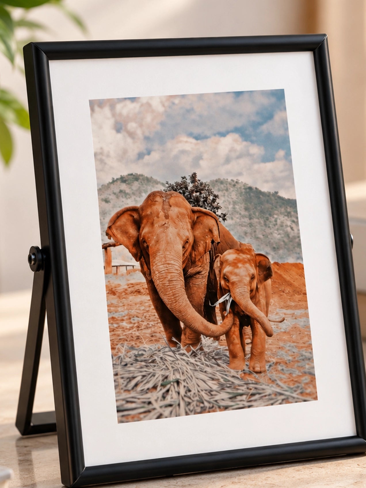 Elephant Metal Photo Frame | 20 cm