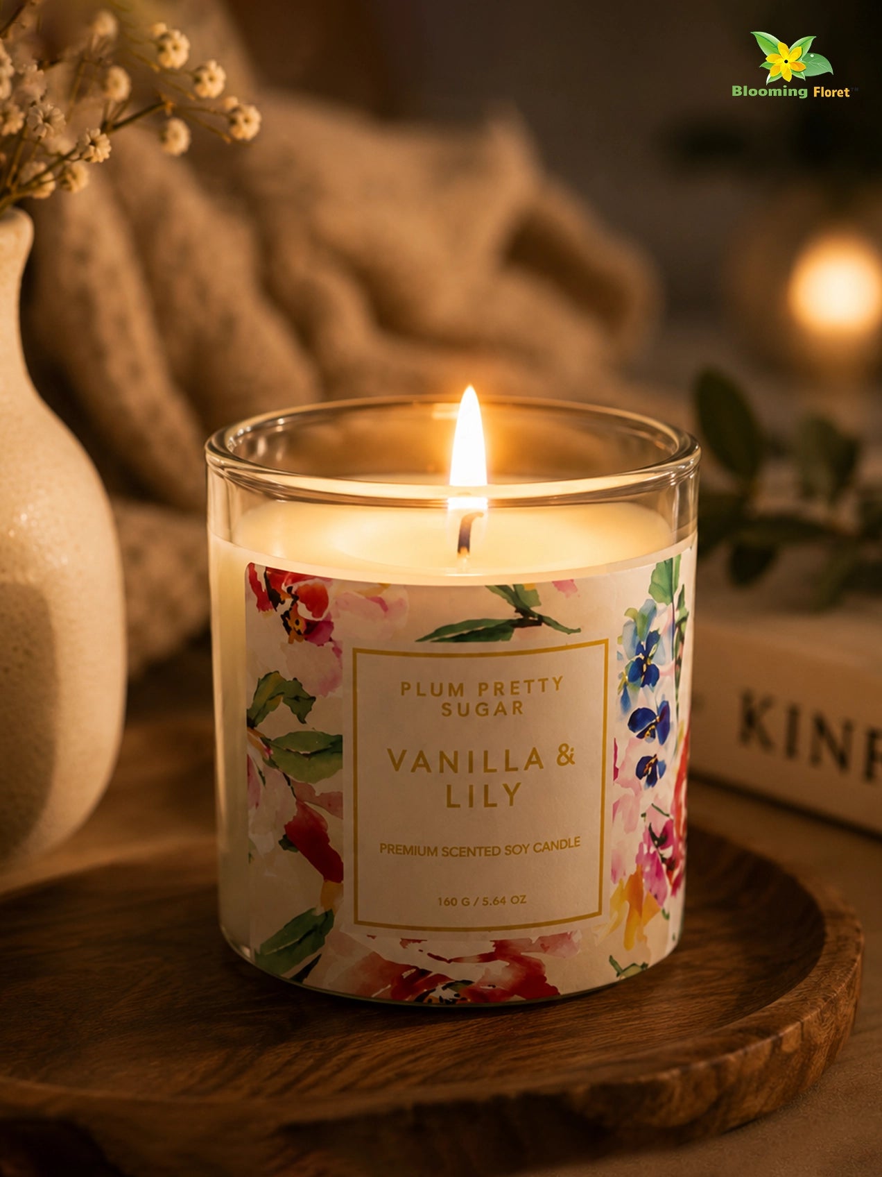 Scented Candle Glass Jar | Vanilla Lily | 6 cm | Set of 2