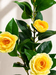 Artificial Rose Stick | Yellow | 95 cm