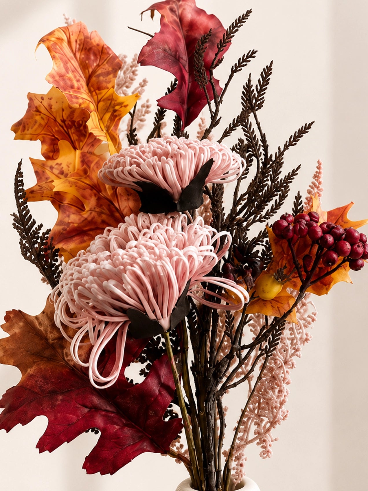 Autumn Essence Faux Dahlia Bouquet | Peach | 58 cm