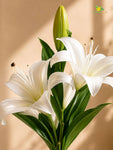 Artificial Lily Flower Stick | White | 35 cm