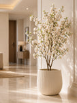 Ribbed Large Planter | Off White | 31 cm