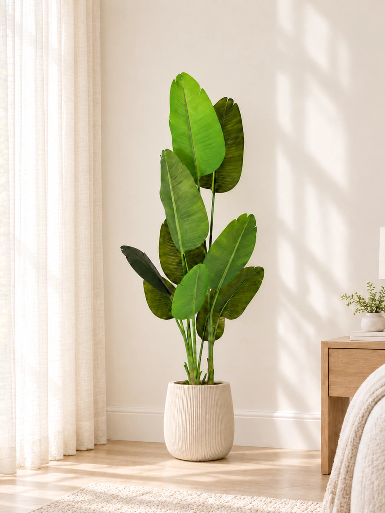 Artificial Banana Leaf Plant | 178 cm | With Basic Pot