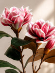 Artificial Magnolia Flower Branch | Dark Red | 76 cm