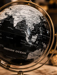 Silver Globe | Plain Metal Stand | 28 cm