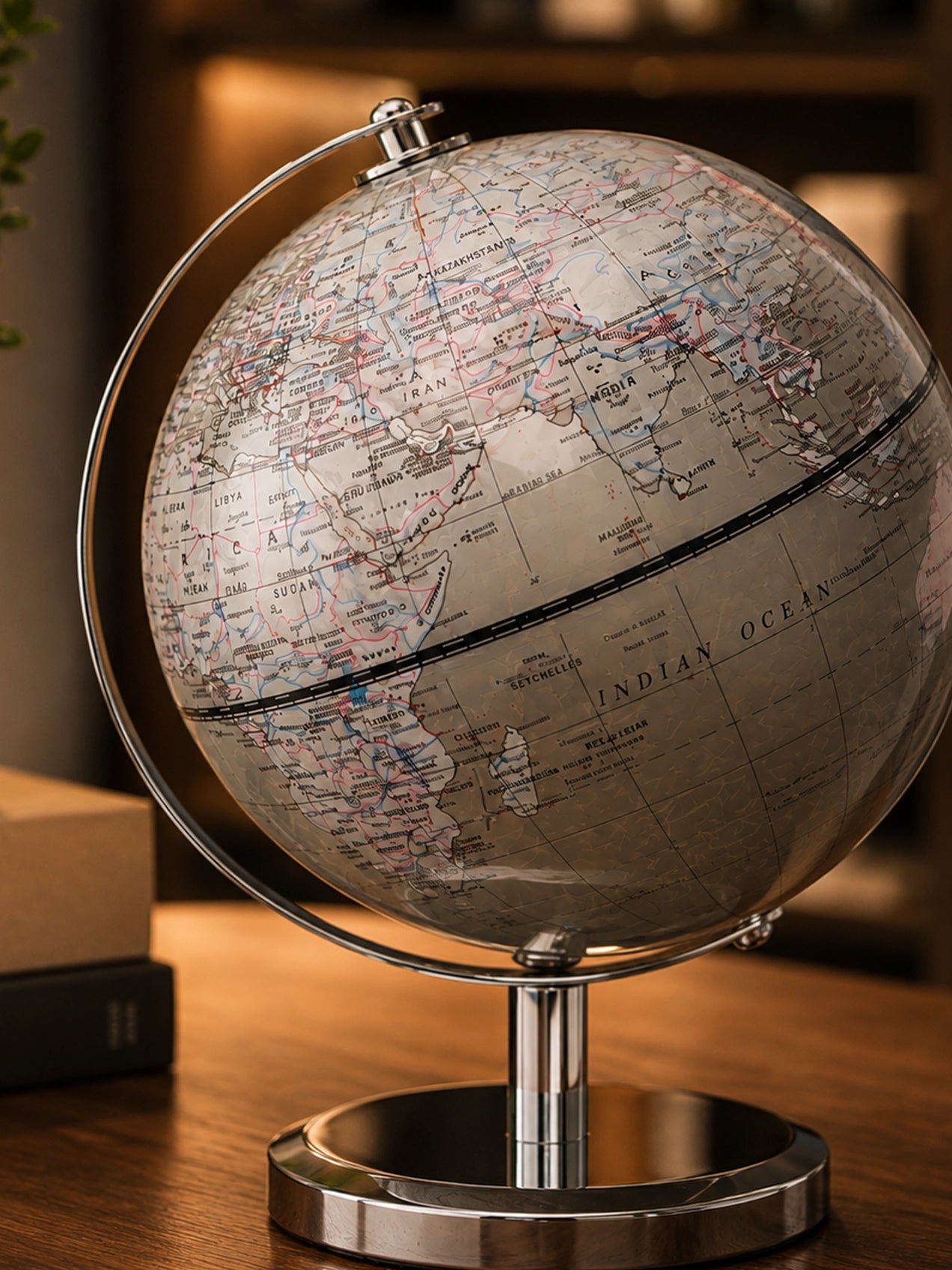 Silver Globe | Plain Silver Stand | 19 cm