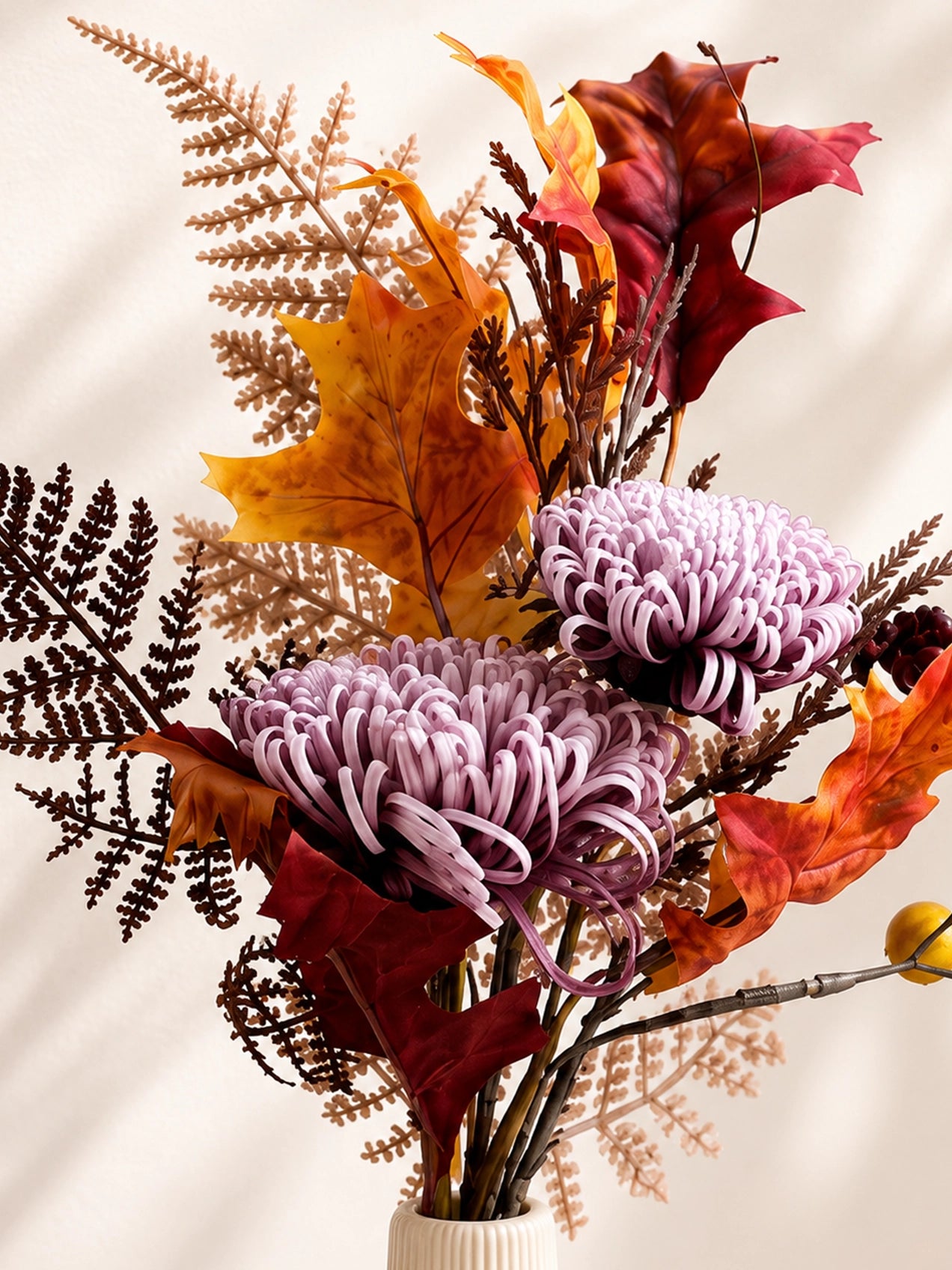 Autumn Essence Faux Dahlia Bouquet | Purple | 58 cm