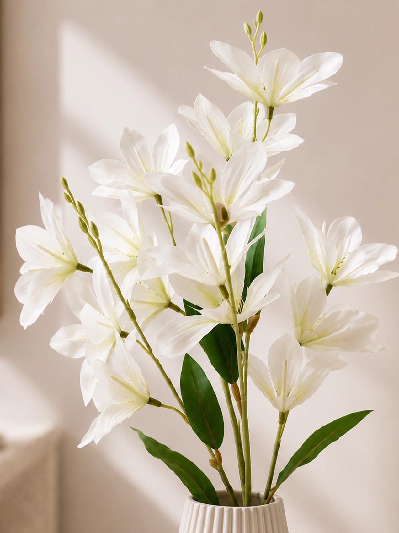 Artificial Magnolia Flower Stick | White | 85 cm