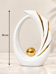 Modern Abstract Art Ceramic Statue | White | 30 cm