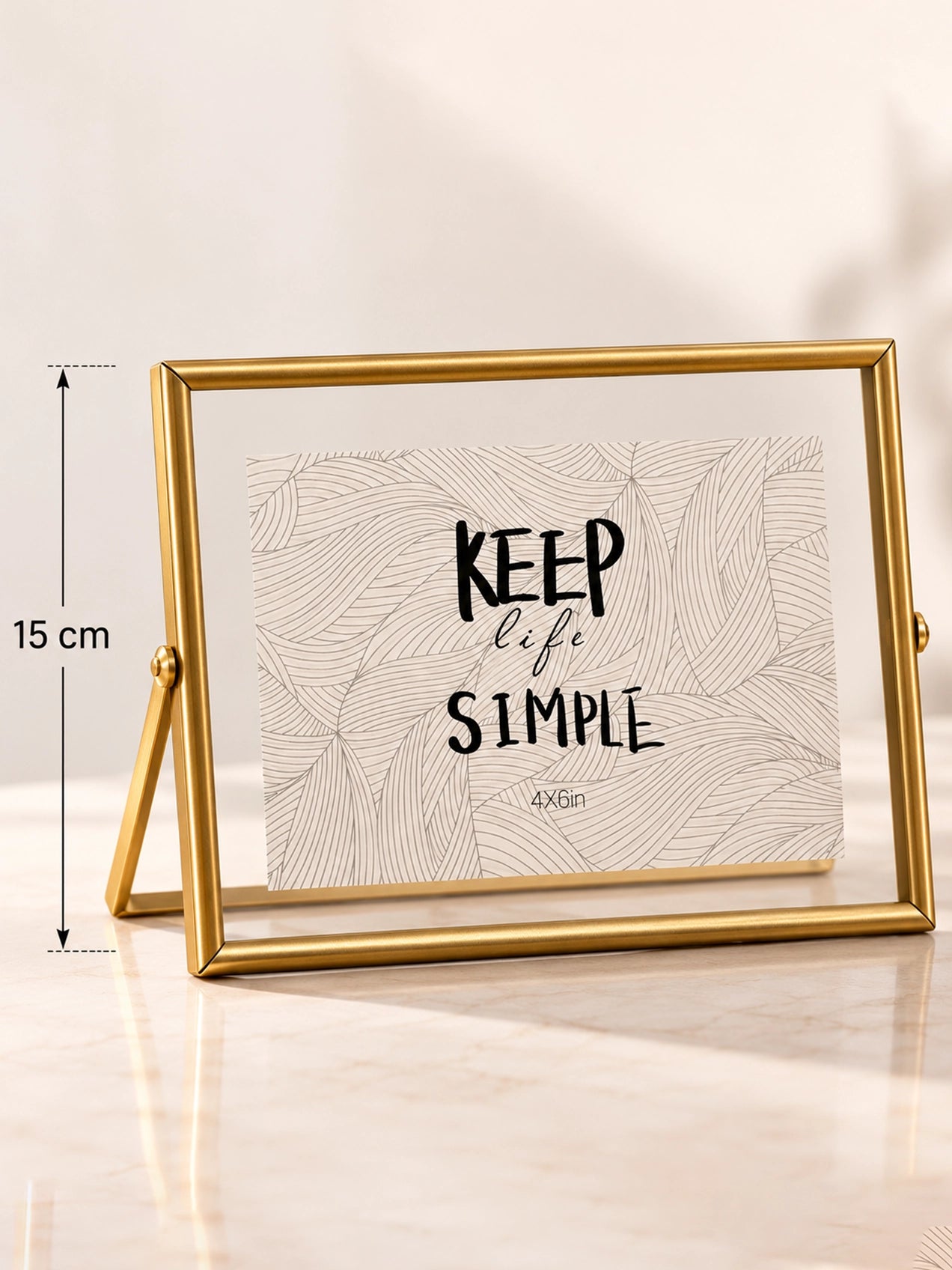 Horizontal Glass Metal Frame – Keep Life Simple | 15 cm