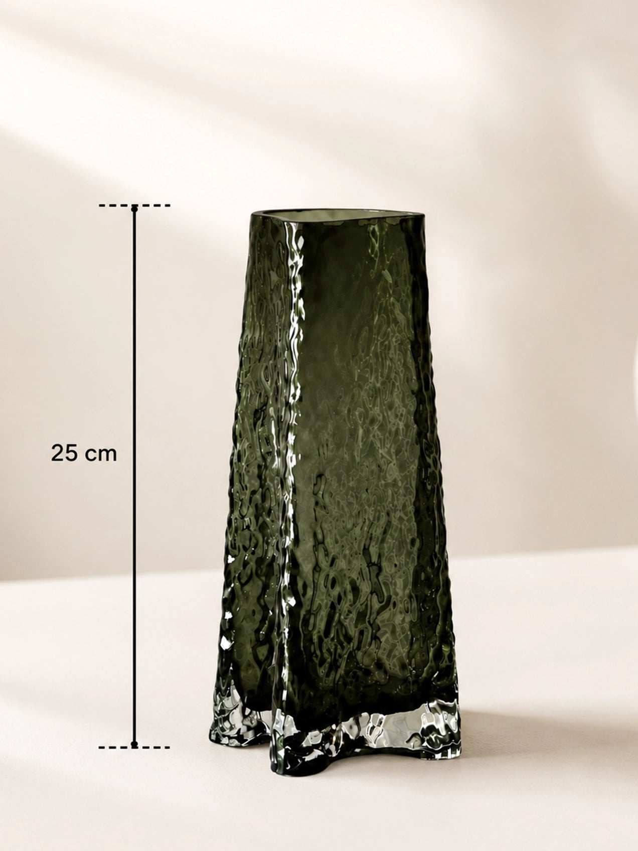 Prism Crystal Black Vase | 25 cm